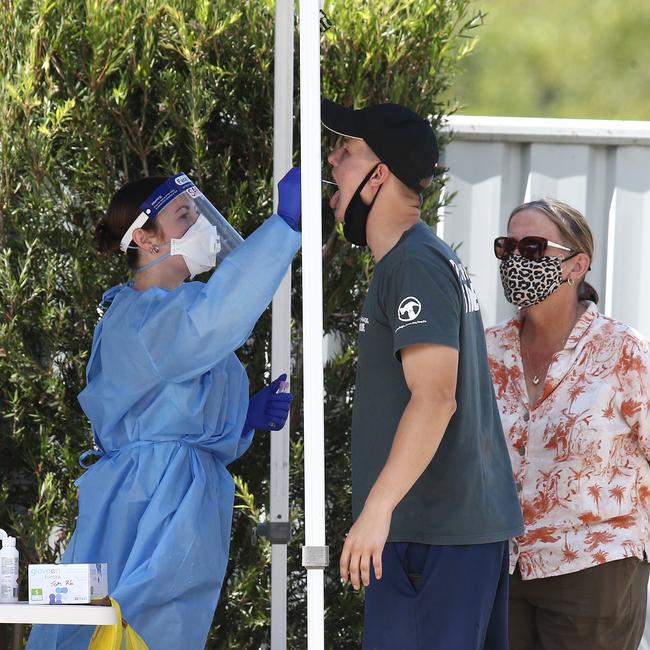 Cairns resident getting tested for Covid. Picture: Brendan Radke