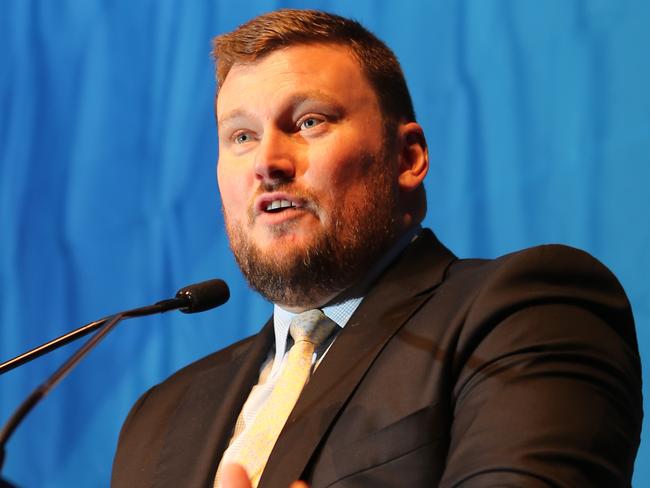 LNP President David Hutchinson at the LNP conference at RNA Convention Centre.12th July 2019 Brisbane AAP Image/Richard Gosling