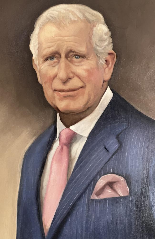 The first official portrait of King Charles III, painted by Alistair Barford, captures the monarch’s “sensitivity, empathy and warmth”. Picture: Danielle Gusmaroli