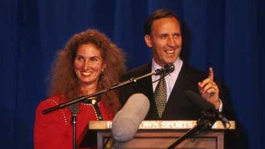 Paul Keating celebrating ‘the sweetest victory of all’ on election night in 1993.