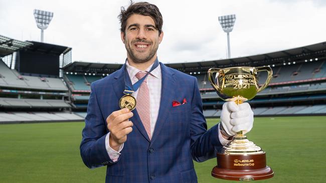 Norm Smith medallist and Melbourne Cup ambassador Christian Petracca. Picture: Jason Edwards