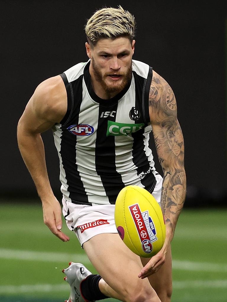 Jack Crisp is a prime mover for the Magpies.