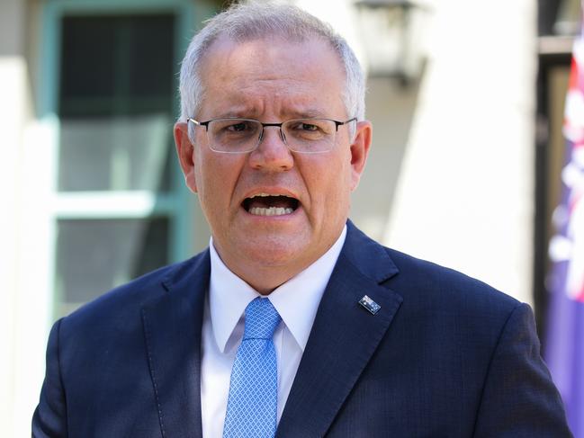 Prime Minister Scott Morrison has pledged an extra $452 million for aged care. Picture: NCA NewsWire / Gaye Gerard