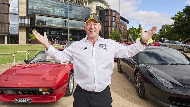 SA Ferrari Club President, Merv Davies outside Adelaide Oval, ahead of the Ferrari Club National Rally 2024, Monday, Oct. 28, 2024. Picture: Matt Loxton