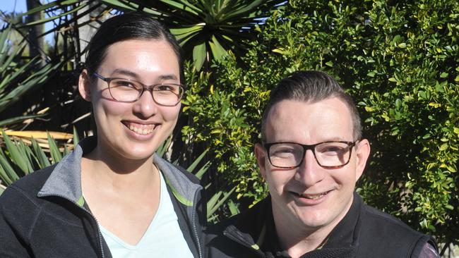 Coffs Harbour athlete and inspiring advocate for cerebral palsy, Tristin Condon, with wife Belinda Condon.