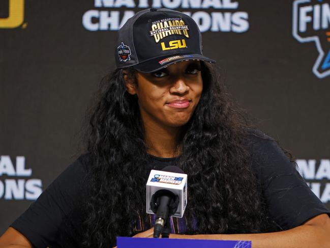 Angel Reese defended her actions in a press conference. Picture: Ron Jenkins/Getty Images