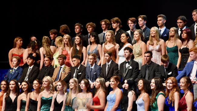 Students take to the stage for the Suncoast Christian College formal at The Events Centre, Caloundra.