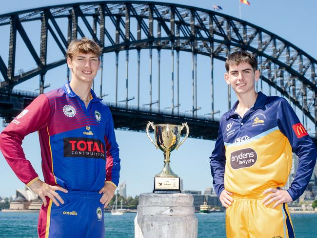 (L-R) Lachlan Shaw (Northern District) and Coby Holland (Fairfield-Liverpool) will fight it out in the second match of the day at North Sydney Oval. Picture: Ian Bird Photography