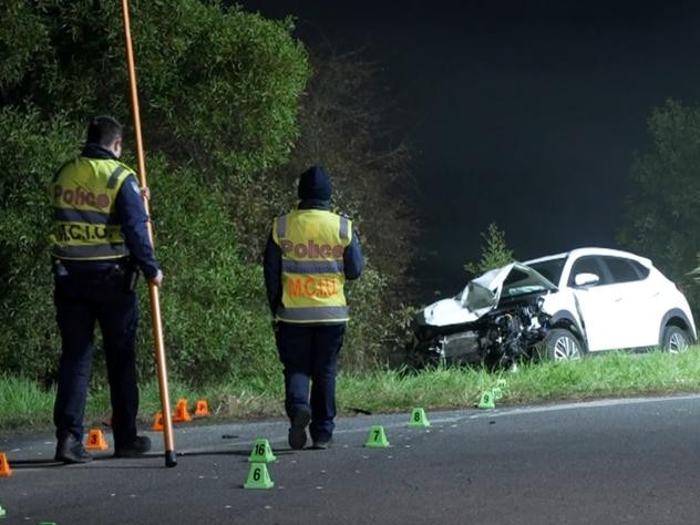 A woman has died and multiple others are seriously injured after a fatal two-car collision in eastern regional Victoria. Picture: 7News