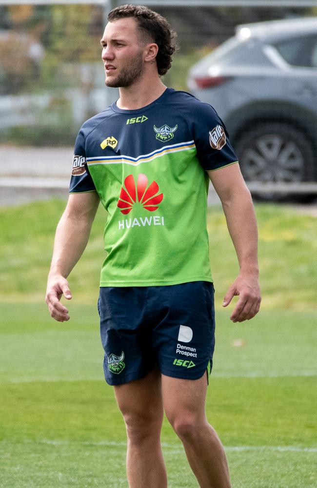 Innisfail junior Jarrett Subloo at a Canberra Raiders training session in 2020. Picture: Jonny Krofter.