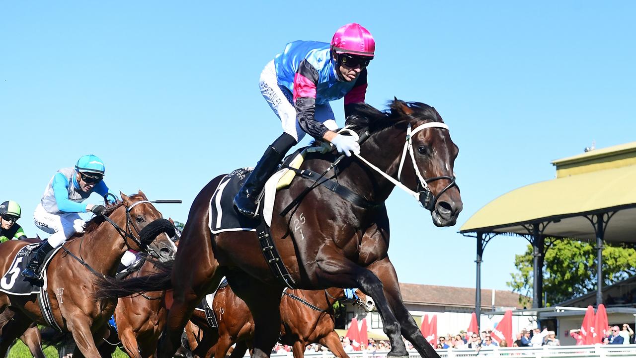 Jett Stanley guiding Astapor to victory in the QTIS 2YO Handicap last year. Picture: Grant Peters/Trackside Photography