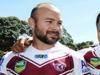 Pictured from left Glenn Stewart, Steve Matai, Anthony Watmough, and Justin Horo at the Manly Sea Eagles media day at Brookv...