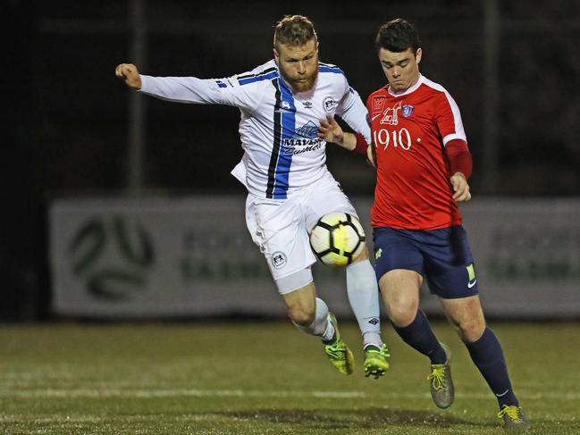 NPL Tasmania match between South Hobart v Kingborough Lions from the KGV soccer ground. Picture: ZAK SIMMONDS