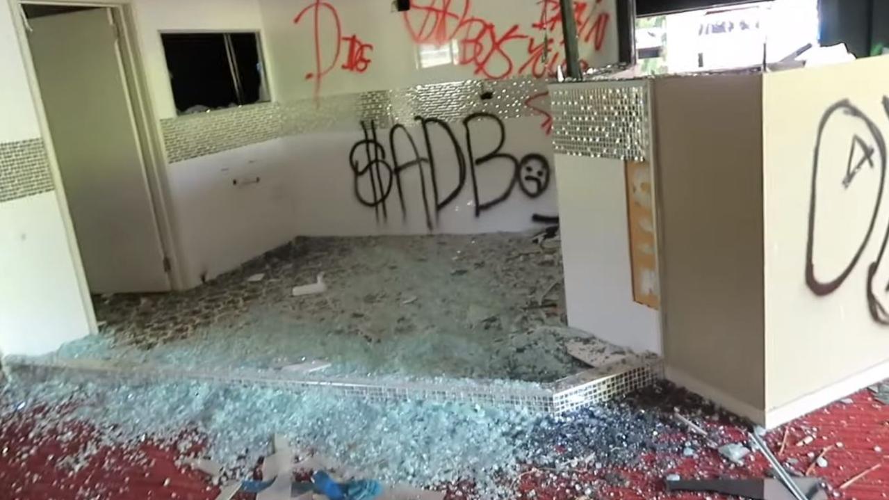 Vandals have destroyed the reality show set, situated beside Dreamworld on the Gold Coast. Picture: YouTube - Skye Wheatley