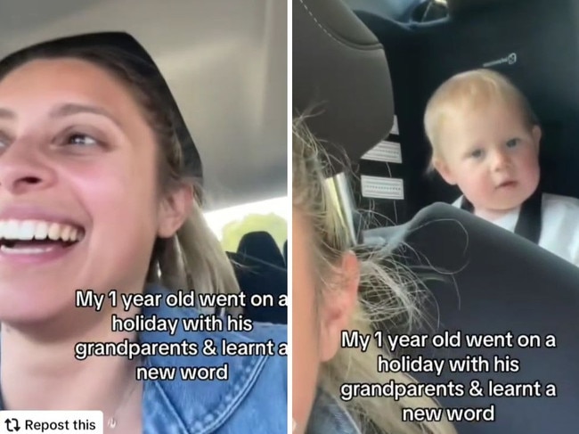 Toddler goes viral for potty mouth. Picture: TikTok