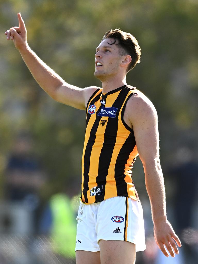 Jacob Koschitzke kicked six goals against the Kangaroos.