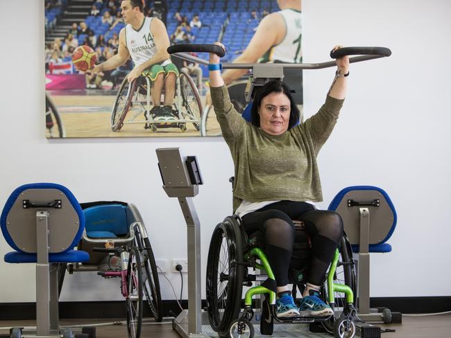 Terri Frizzi from Wyong works out in the gym. Picture: Julian Andrews/AAP