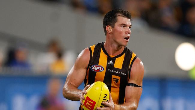 Jaeger O'Meara had only the fifth-most centre-bounce attendances among Hawks last week. Picture: Getty Images