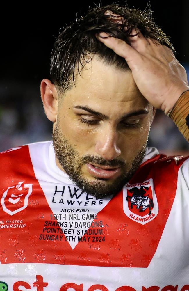 St George Illawarra Dragons star Jack Bird and his "Dargons" commemorative jersey.