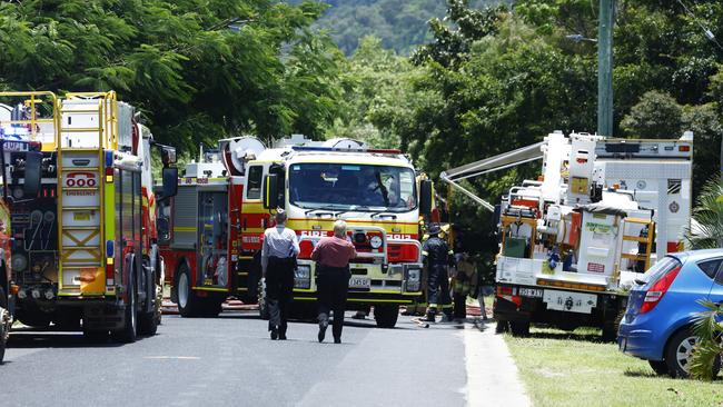 A total of six fire trucks attending the emergency. Picture: Brendan Radke