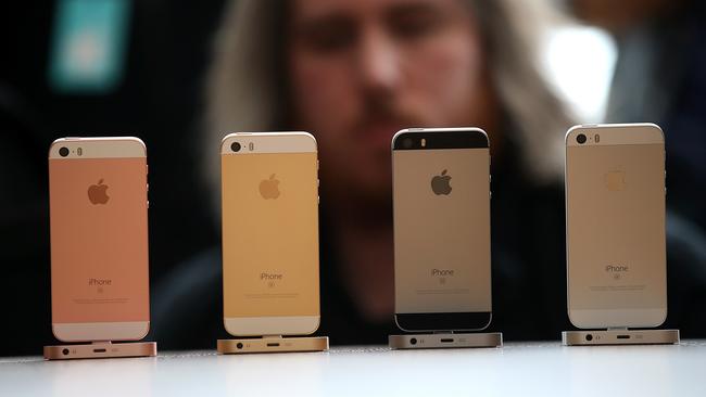 The new iPhone SE during an Apple special event in Cupertino.