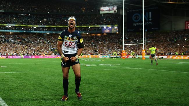 Johnathan Thurston’s conversion attempt which hit the post during the 2015 NRL Grand Final.