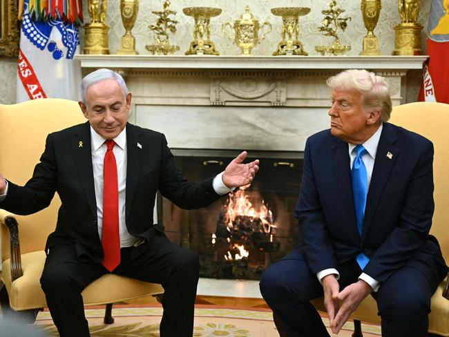 Benjamin Netanyahu and Donald Trump discussed the status of the ceasefire in the region. Picture: AFP