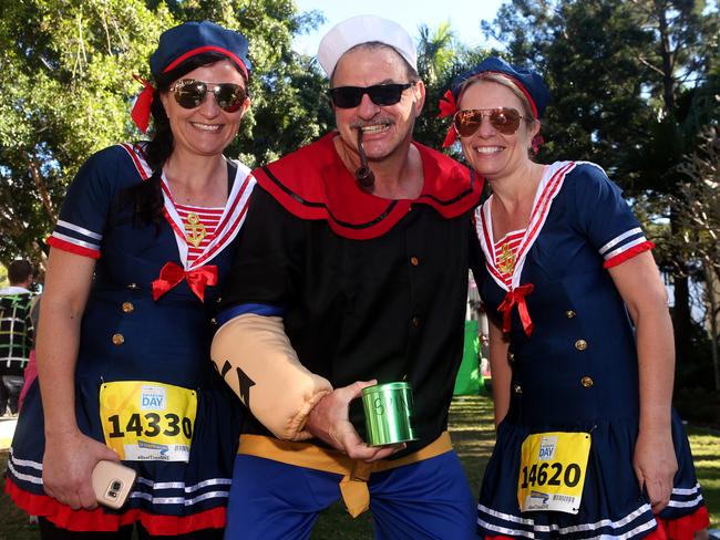 <p>Bridge 2 Brisbane fun run at the finish area of South Bank and Little Stanley street 28.8.16 by Stephen Archer - Mardi Hilton, Steve Meiring and Mel Law.</p>