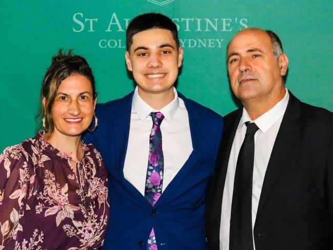 Jonathan Severino and guests at the St Augustine's College, Brookvale, Year 12 Formal and Valedictory Dinner.