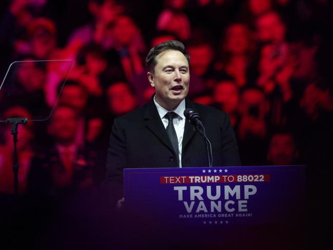 Elon Musk speaks at President-elect Donald Trump’s victory rally at the Capital One Arena. Picture: Getty Images via AFP