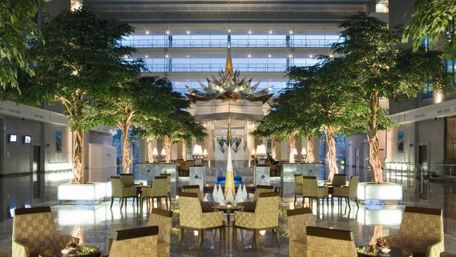 The lobby of Novotel Bangkok Suvarnabhumi Airport Hotel, Thailand.