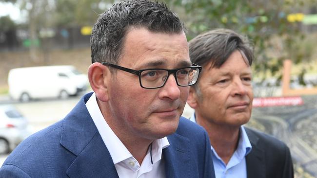 Premier Daniel Andrews says concerns about interference in Victoria Police’s rorts-for-votes investigation are “completely hypothetical”. AAP Image/Julian Smith