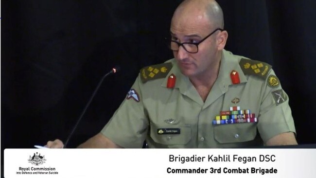 Brigadier Kahlil Degan gives evidence before the royal commission in Townsville.