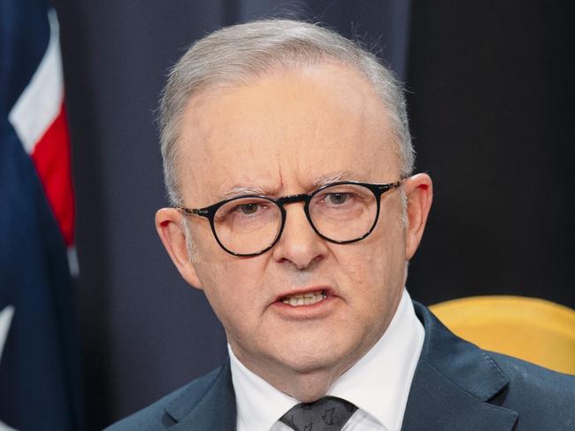 CANBERRA, AUSTRALIA - NewsWire Photos. JULY 28, 2024:  Prime Minister Anthony Albanese addresses the media at Parliament House in Canberra. Picture: NewsWire / David Beach