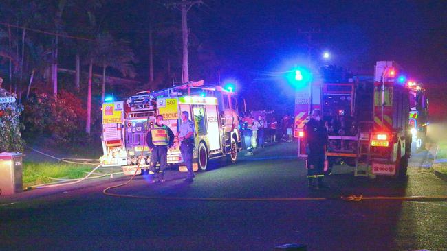 Emergency services on scene at the Eileen Drive, Corindi Beach, house fire on Tuesday, January 18. Picture: Frank Redward.