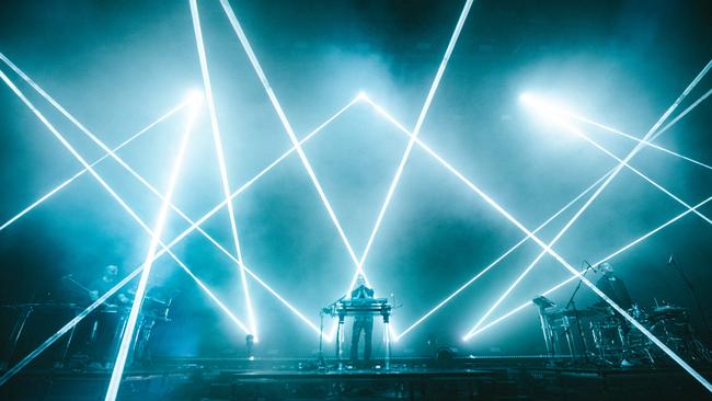 Rufus Du Sol performing at the Hollywood Bowl in Los Angeles in October 2022. Picture: Michael Drummond