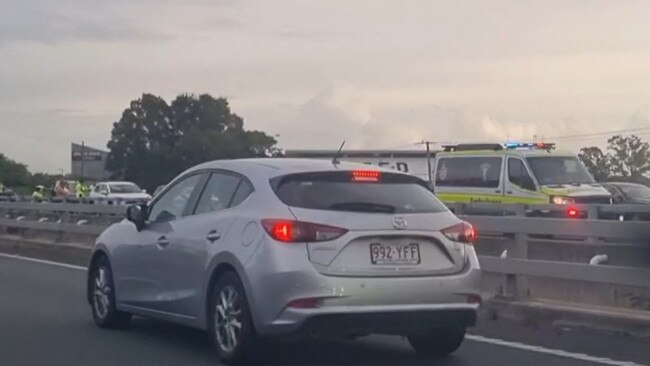 Heavy delays on M1 following 3 car crash. Picture: Supplied