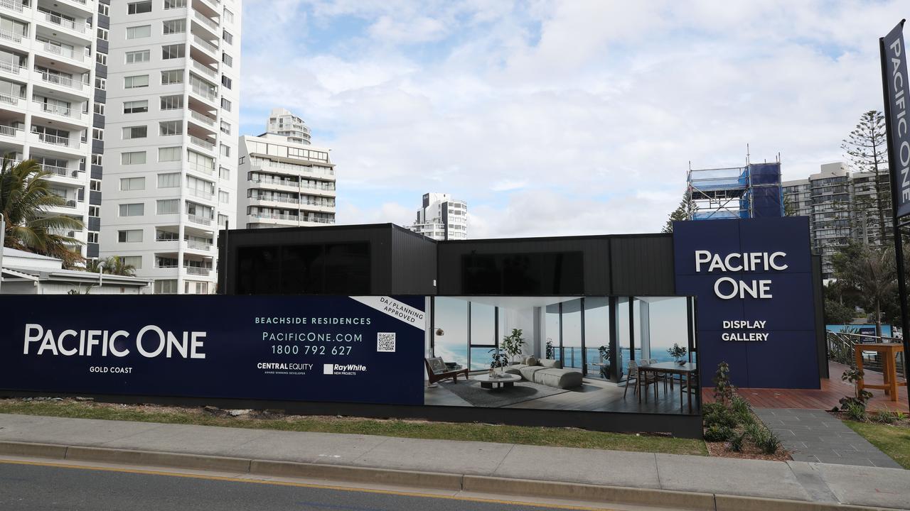 The Pacific One Gold Coast showroom and site in Frederick St Surfers Paradise after the tower was canned. Picture: Glenn Hampson