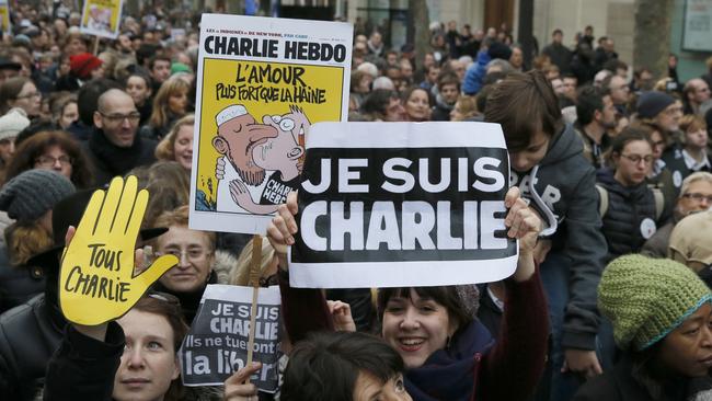 People take part in a unity rally “Marche Republicaine” in Paris on January 11, 2015 in tribute to the 17 victims of a three-day killing spree by homegrown Islamists. (Pic: AFP/Patrick Kovarik)