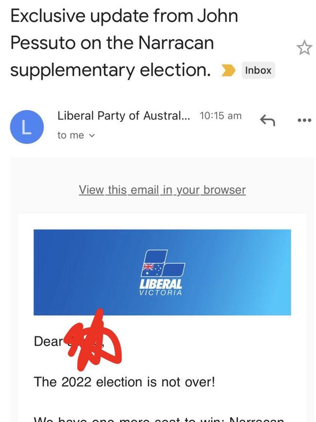 Liberal Party messaging recently made an error in the spelling of John Pesutto’s name.