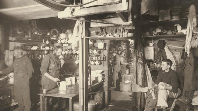 Frank Hurley's photograph of the interior of the Commonwealth Bay hut used during the 1911-1912 Mawson expedition.