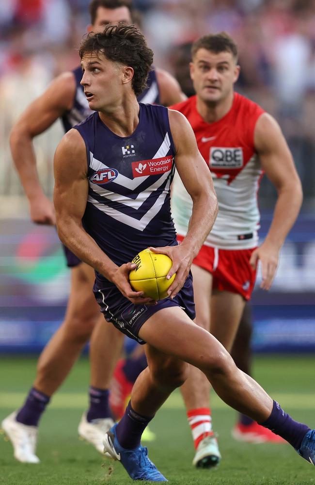 Neil Erasmus missed a chance to lock himself into the Dockers’ side. Picture: Paul Kane/Getty Images.