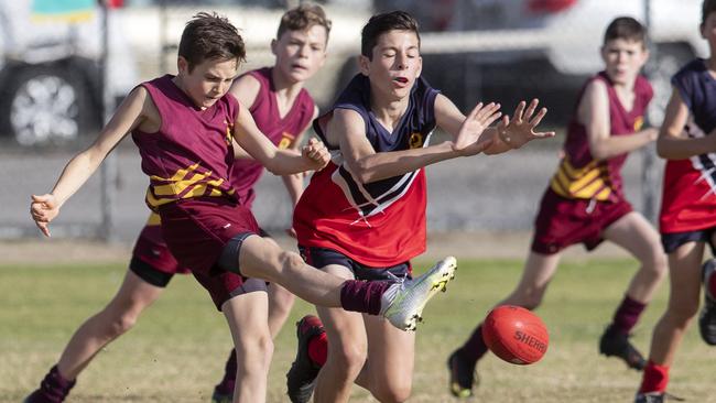 Upper South East and Gawler square off at the School Sport SA Sapsasa Country Football Carnival. Picture: Simon Cross