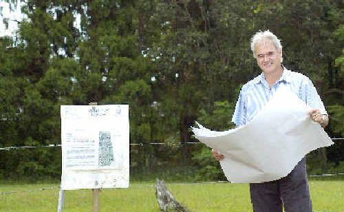 Growth spurt: Riordans Consulting Survevors owner Tony Riordan reviews plans for a residential development that will double the population of Wollongbar over the next decade. Picture: Marc Stapelberg