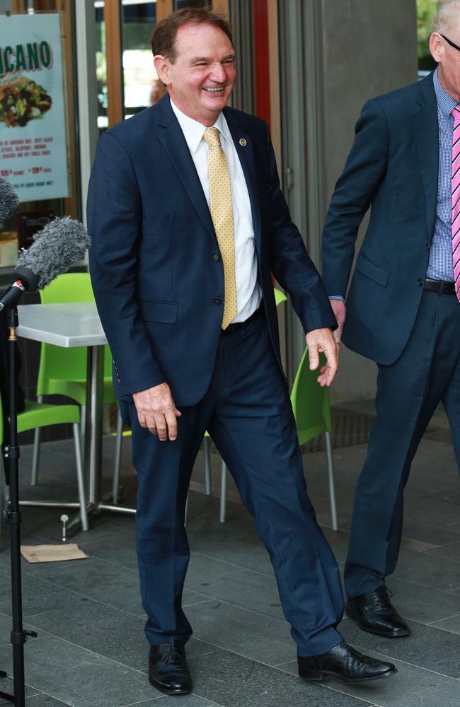 Ipswich Mayor Paul Pisasale after giving evidence at the public corruption probe in Brisbane. Photo: Claudia Baxter