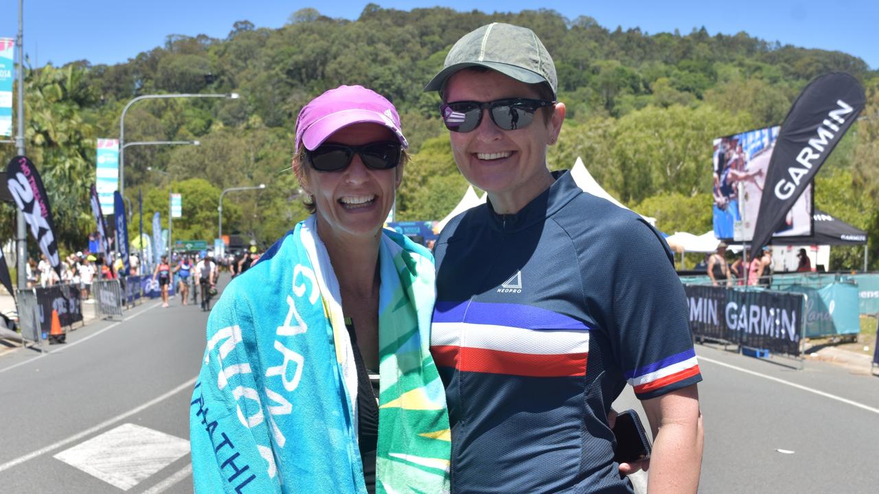 Domini Pomario and Ilse Rall at the Garmin Noosa Triathlon on October 30, 2022. Picture: Sam Turner