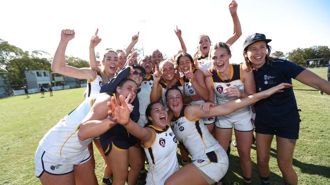 Action from the AFLQ women's grand final day. Bond University v Coorparoo. QAFLW development league. Picture: JASON O'BRIEN