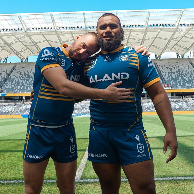 Parramatta co-captains Clint Gutherson and Junior Paulo.