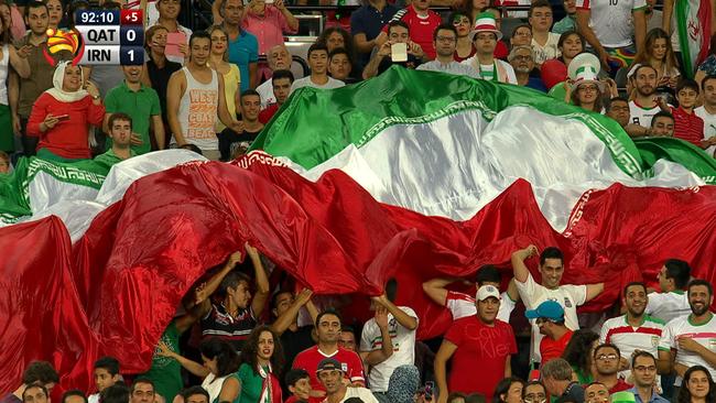 Iran fans put on a show as their team wins in Sydney.