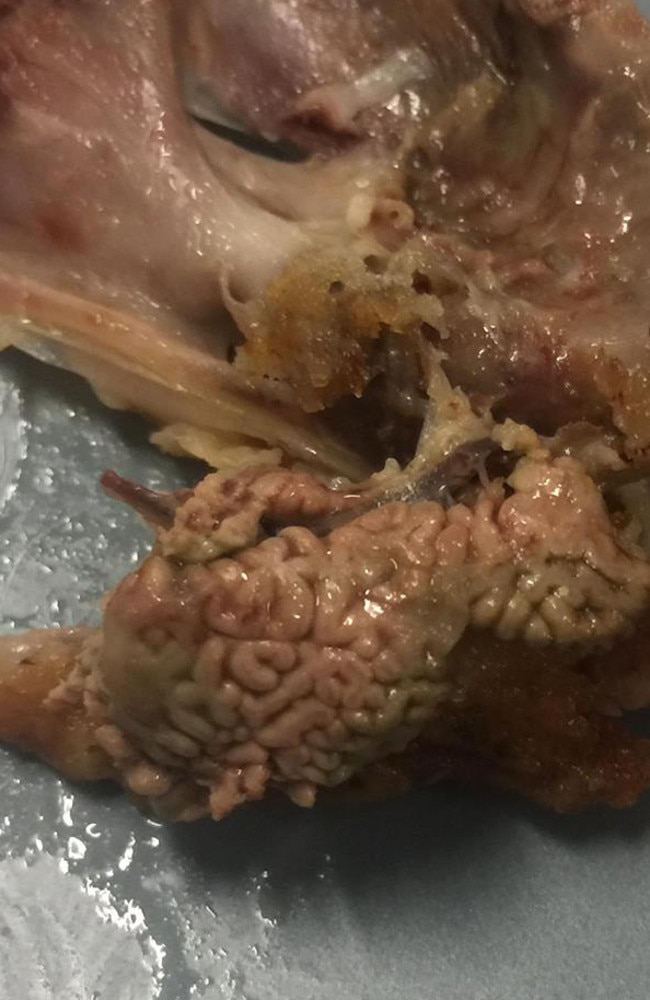 Sarah Palmer said she found “brains” in her chicken.